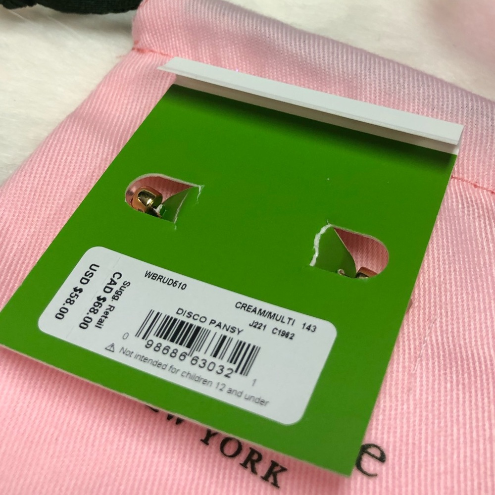 NWT KATE SPADE ♠️ GOLD DISCO PANSY EARRINGS - Picture 7 of 8